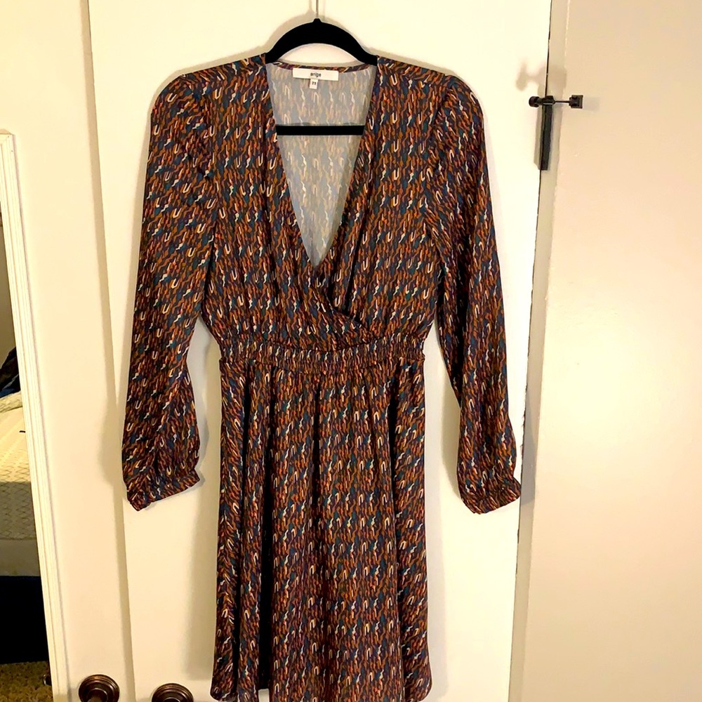 An’ge long sleeve wrap dress